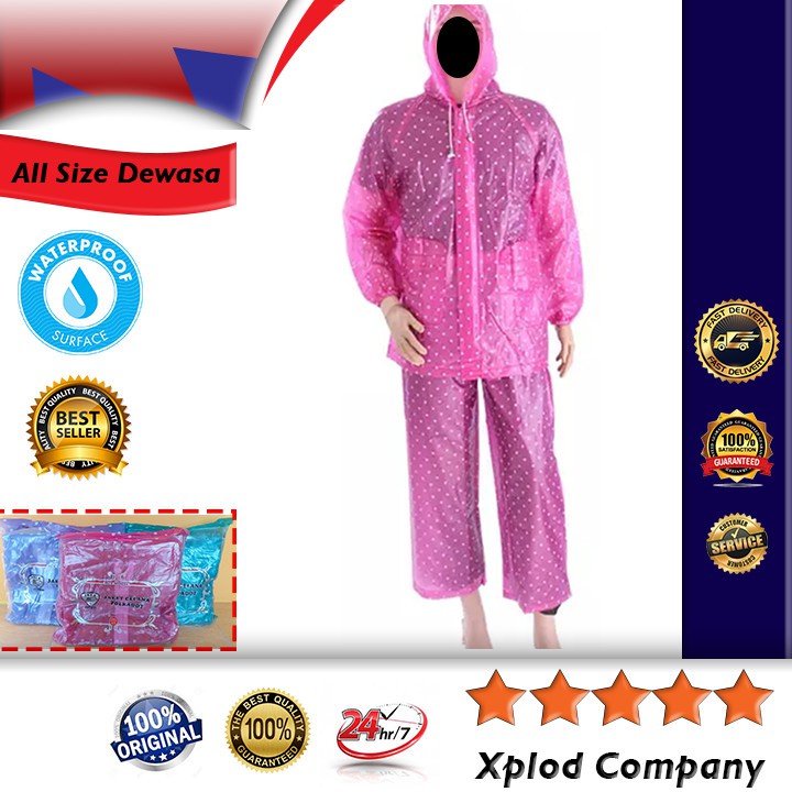 pink polka dot raincoat