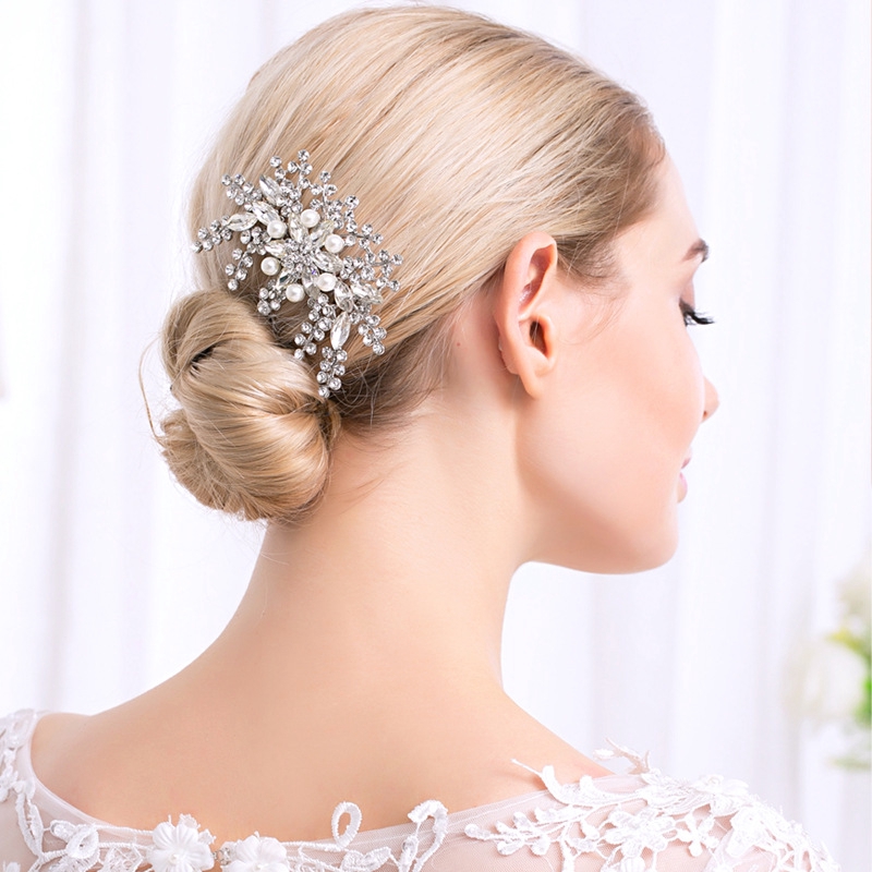 simple bridal hair comb