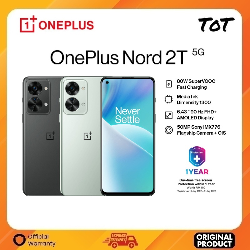 OnePlus Nord 2T 5G (8+128GB/12+256GB) MediaTek Dimensity 1300 | 80W ...