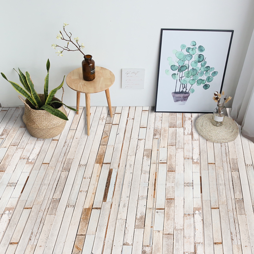 No Glue Needed White Wood Flooring Wall Paste Living Room Pvc Self Adhesive High Quality Diy Vinyl Flooring 20 300cm Shopee Malaysia