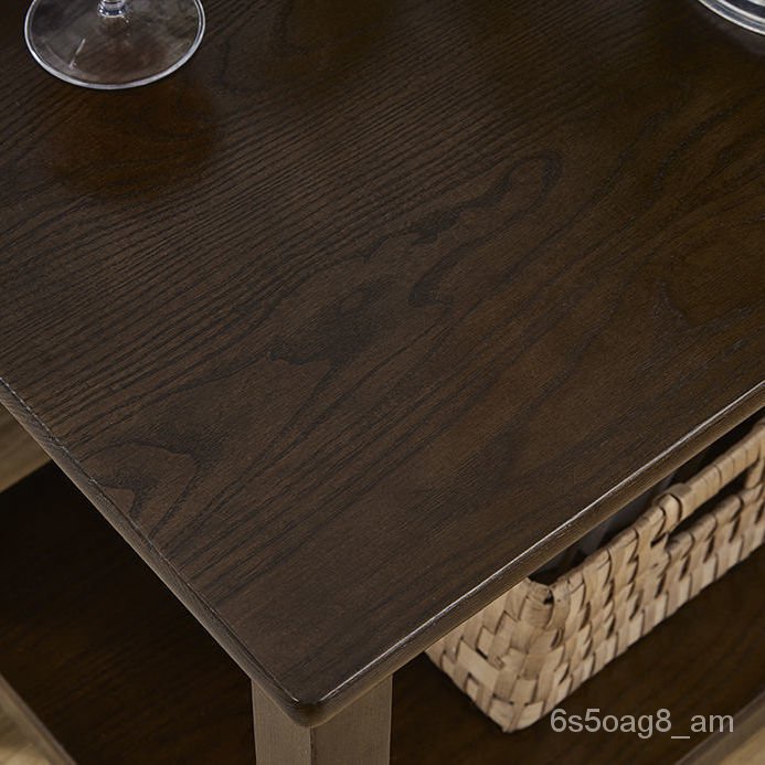 Side TablePewter Solid Wood Side Table Corner Table Living Room Sofa Side Corner