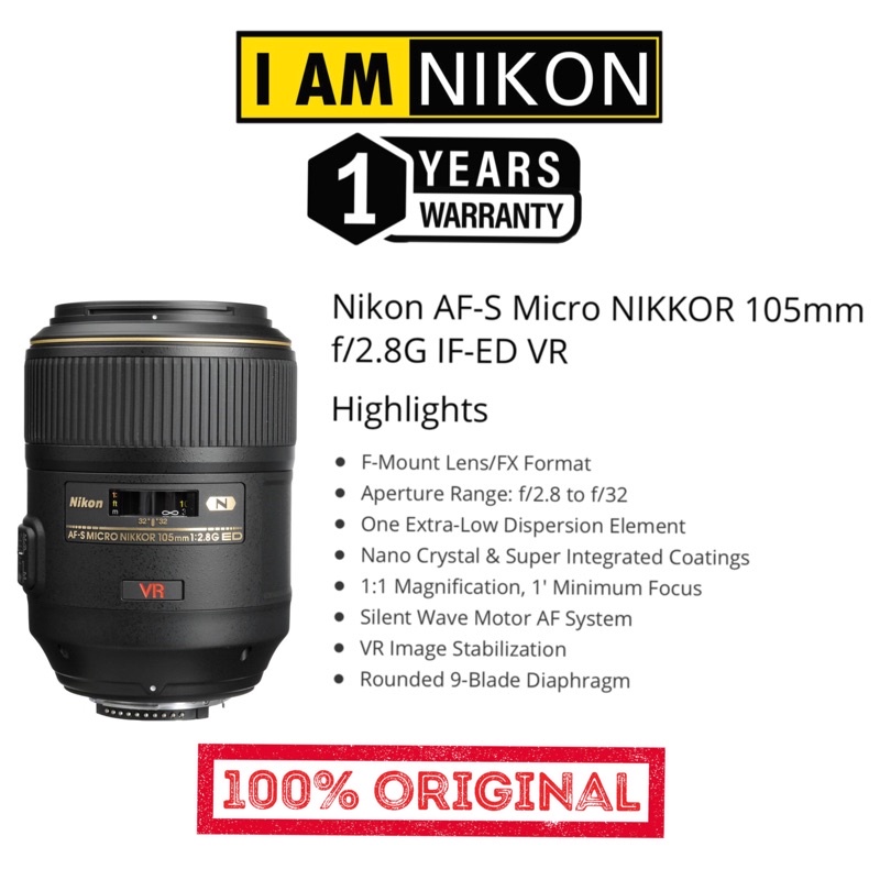 販売直販 ニコン AF-S VR MICRONKR ED105F2.8G - カメラ