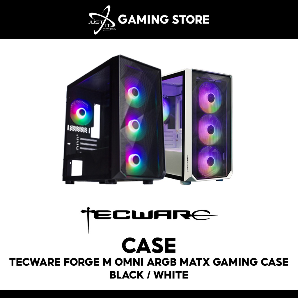 TECWARE FORGE M OMNI ARGB MATX GAMING CASE ( BLACK / WHITE ) | Shopee ...