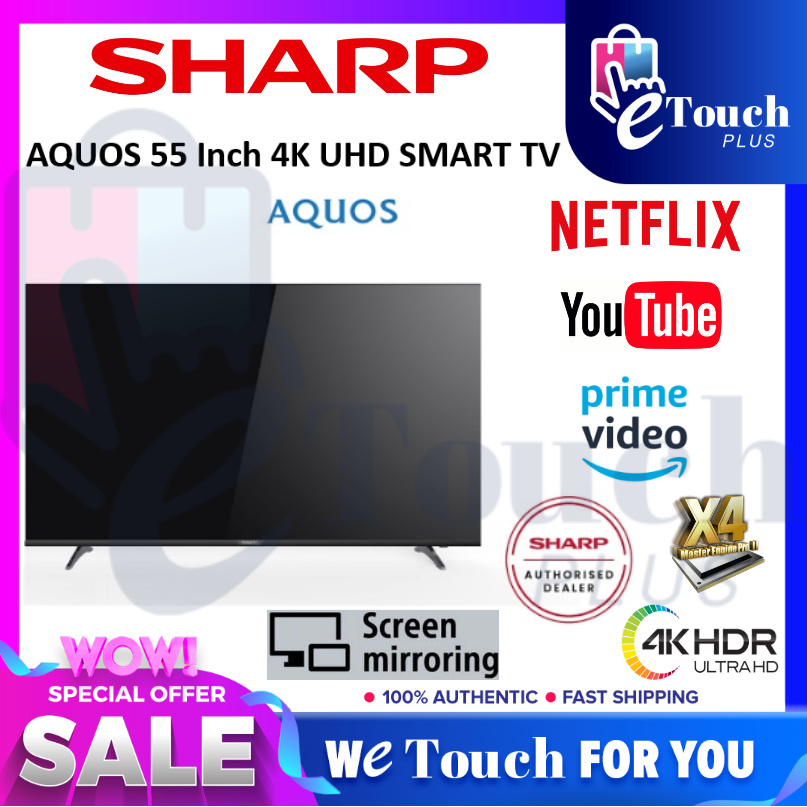 Sharp 55 Inch 4k Ultra Uhd Smart Tv 4tc55cj2x Shopee Malaysia