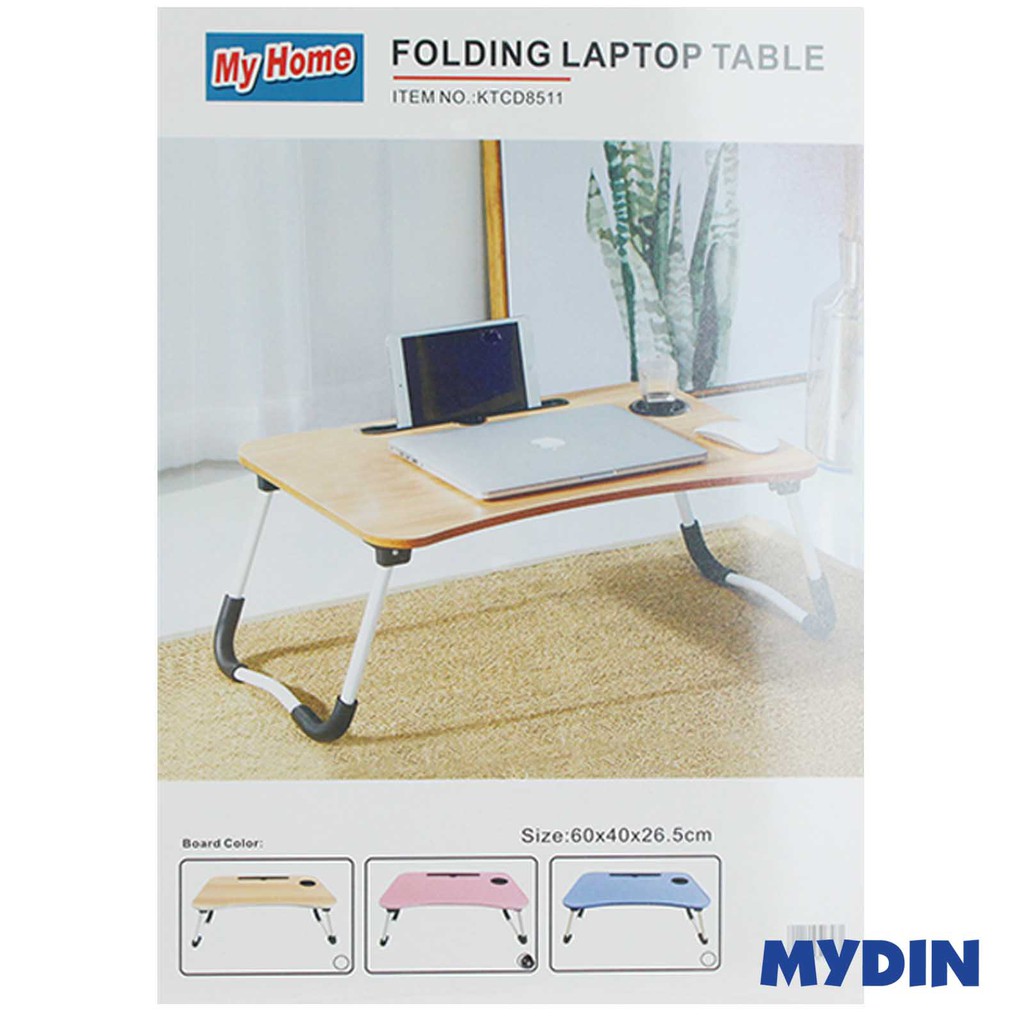 My Home Foldable Laptop Desk with Cup Holder / Tablet Slot (KTCD8511) - 3 Colours