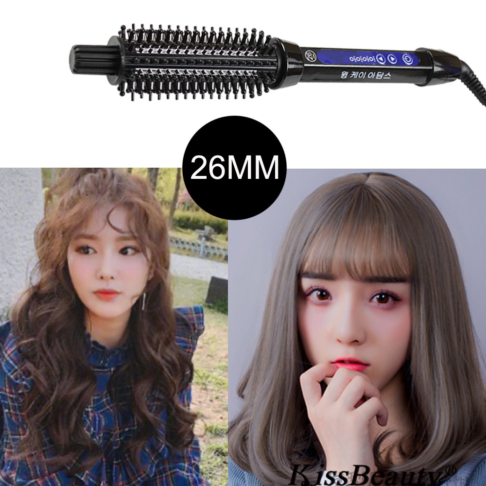 Korea Hair Curling Brush Comb Curling Iron Ceramic Hair Curler Straightener  Men Short Hair Big wave Electric Hair Styling Tool | Shopee Malaysia