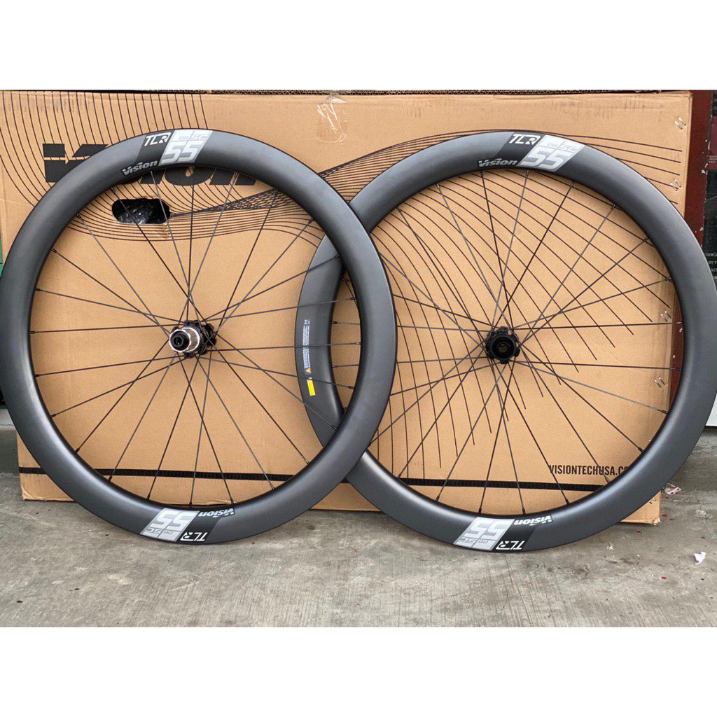 Vision SC 40 55 TLR Disc Carbon Wheelset Tubeless Ready Clincher Centerlock  FW 12x100mm | RW 12x142mm Road Bikes Wheels