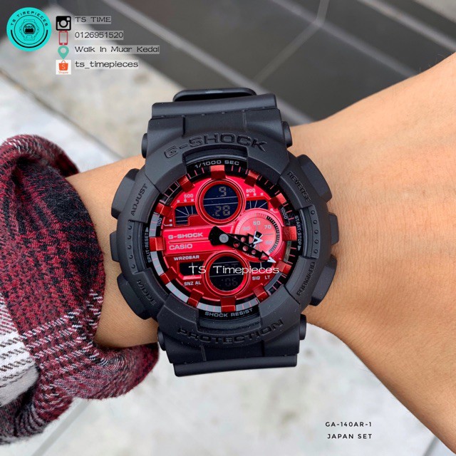 g shock black and red series