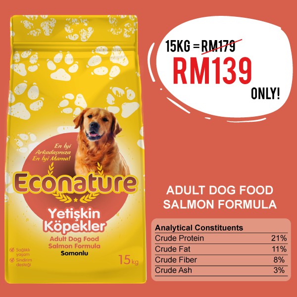Econature 15kg Salmon Formula For Adult Dog Shopee Malaysia