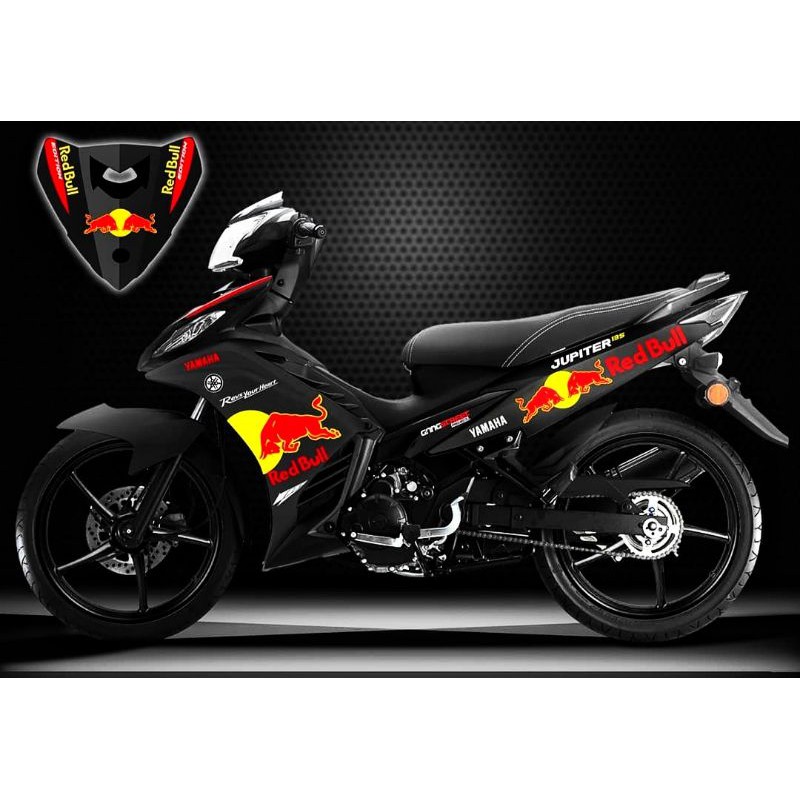 Coverset Motor Yamaha 135lc V1 V2 V3 V4 V5 V6 Red Bull Matt Black Hld Shopee Malaysia