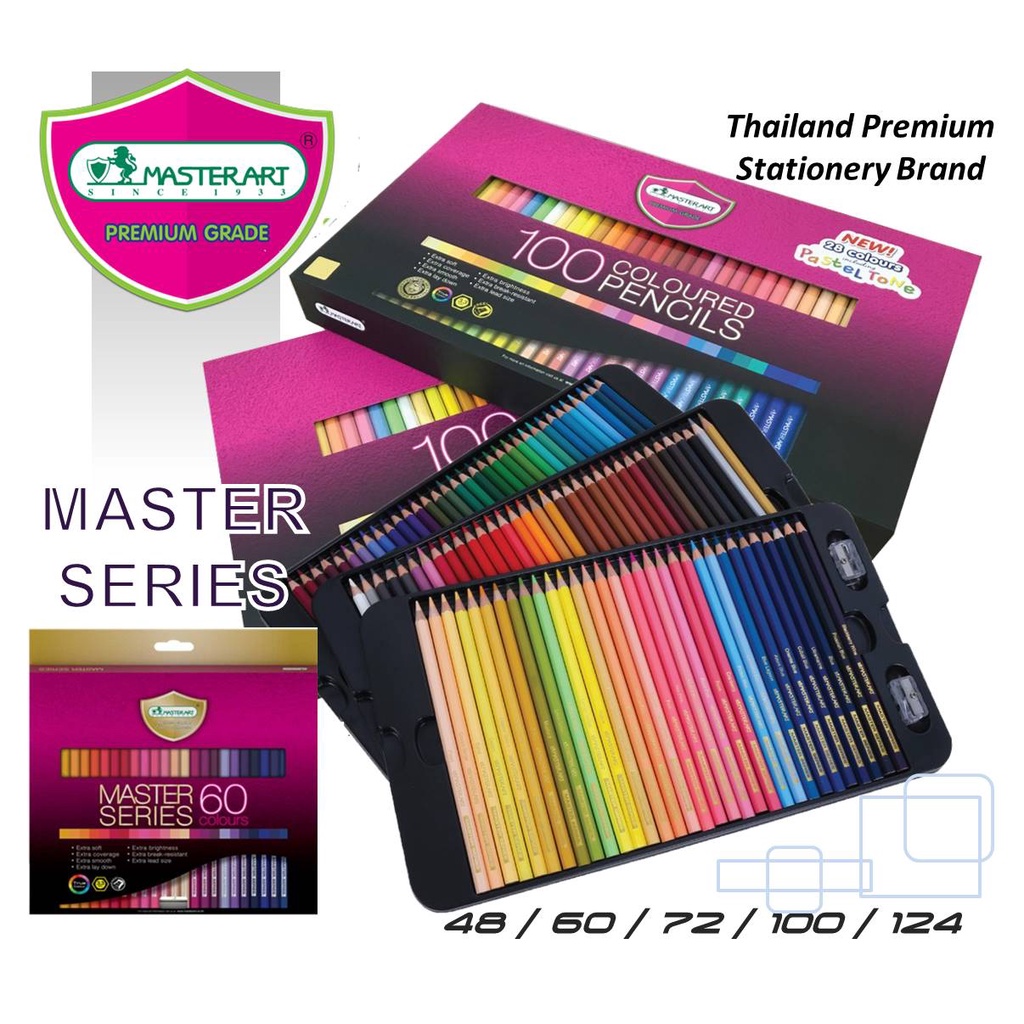 Master Art Color Pencils Coloured Pencils Master Series Masterart 48