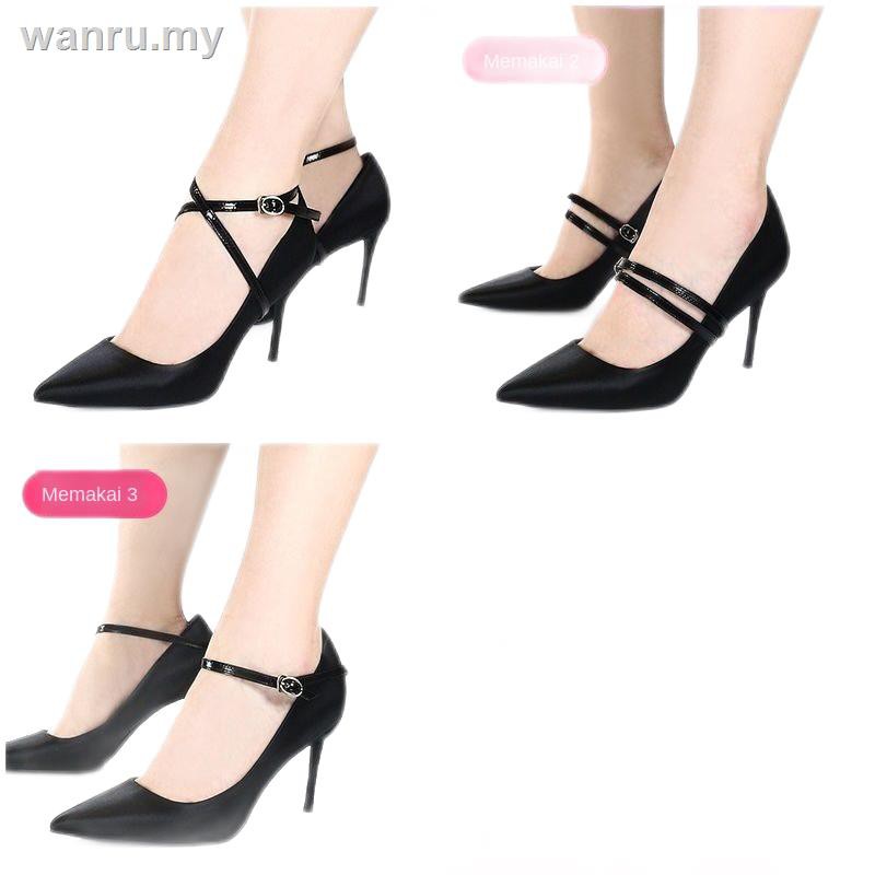 shoes with belt around ankle