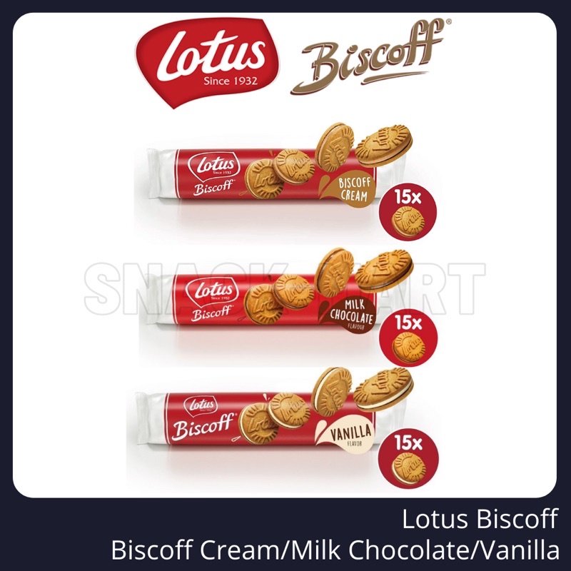 LOTUS BISCOFF SANDWICH COOKIES BISCOFF CREAM / VANILLA / MILK CHOCOLATE
