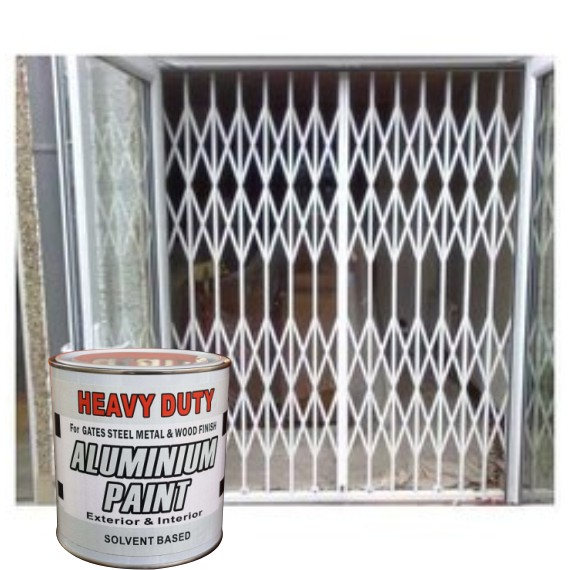 ALUMINIUM PAINT ( 5L ) HEAVY DUTY FOR STEEL METAL AND WOOD FINISH EXTERIOR / INTERIOR Shopee