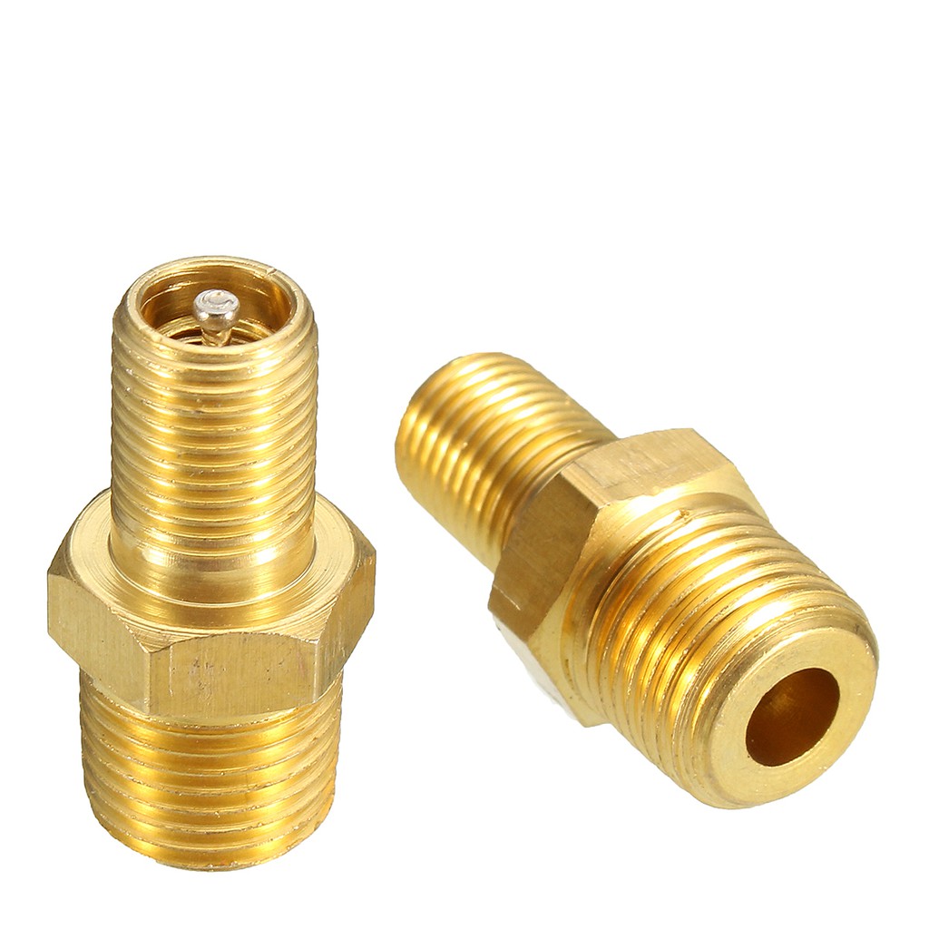 Teamwinm 2PC 1/4 Inches NPT MPT Solid Brass Air Compressor Tank Fill