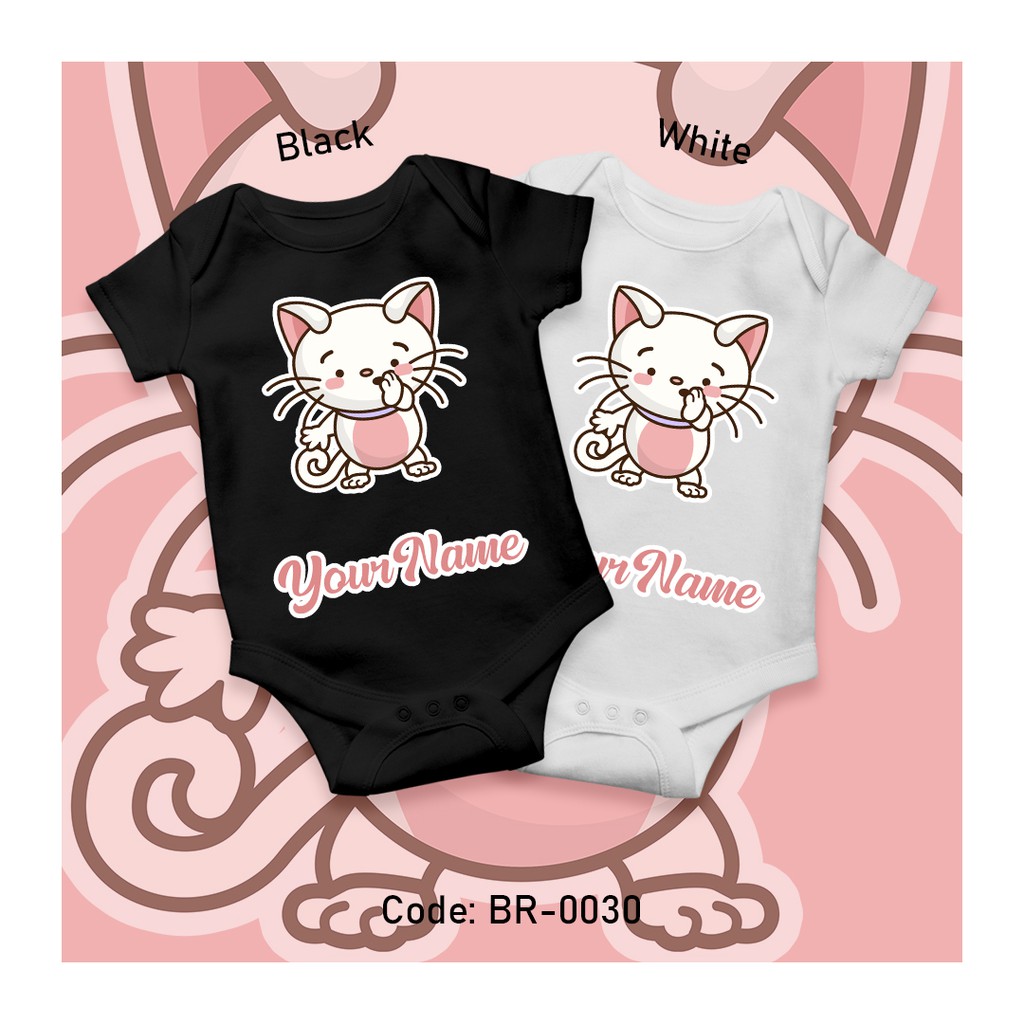 Cute Cat Kitten Baby Rompers Onesie One Piece Shirt Custom  
