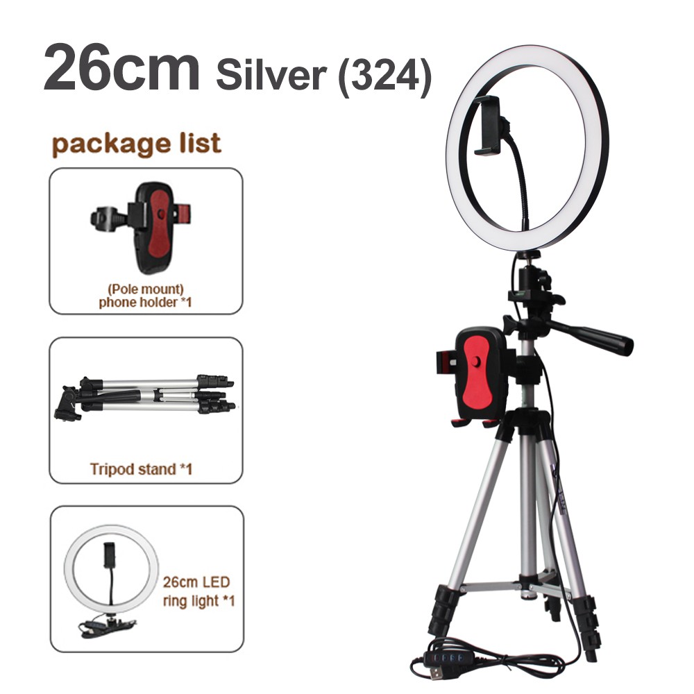 LED Camera Light with Phone Holder LED Ring Light with Tripod ...
