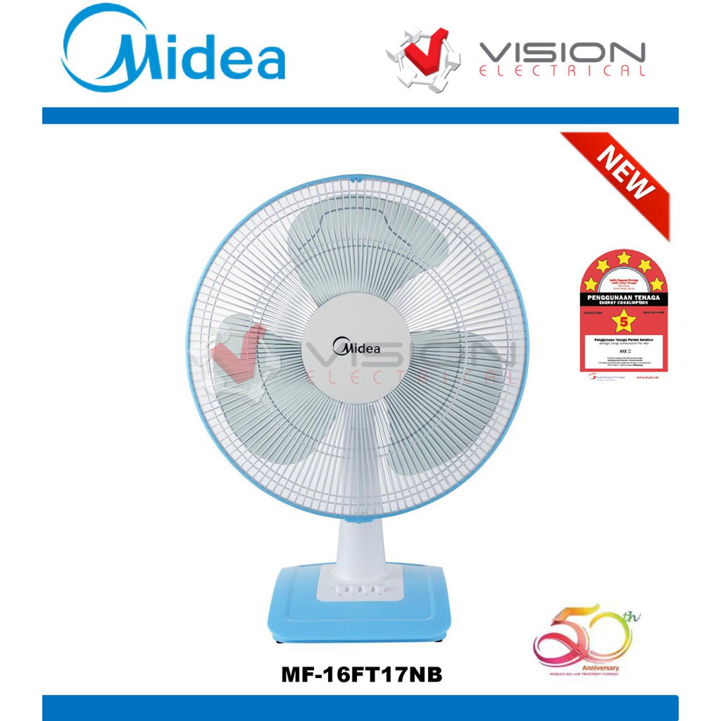 Midea 16 Table Fan Mf 16ft17nb Mf 16ft15nb Kipas Meja 风扇 Shopee Malaysia