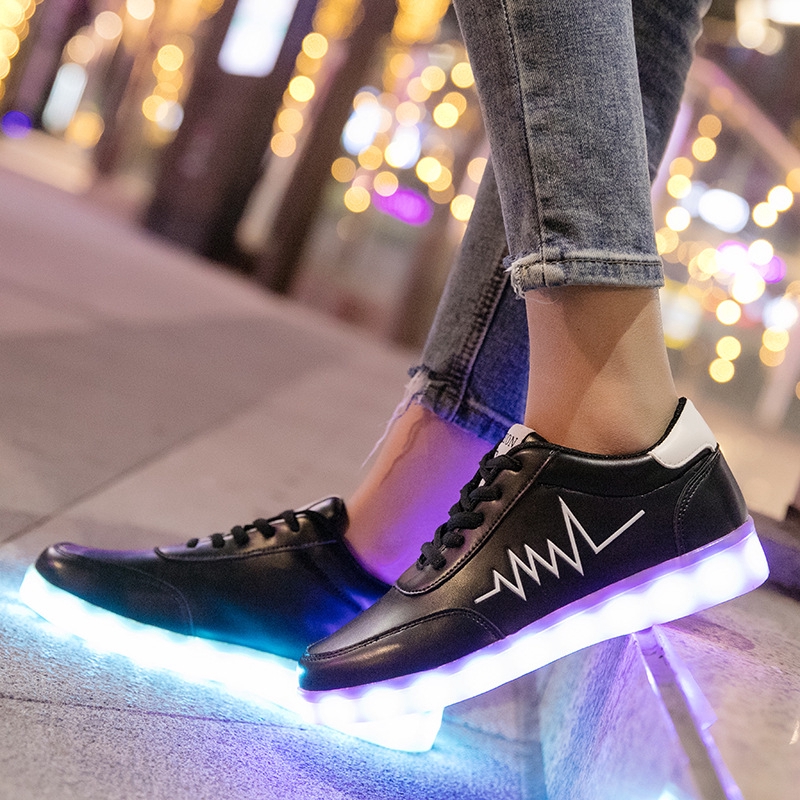 AIME Men/Women students ghost dance luminous shoes USB rechargeable led light sneaker Women's Shoes