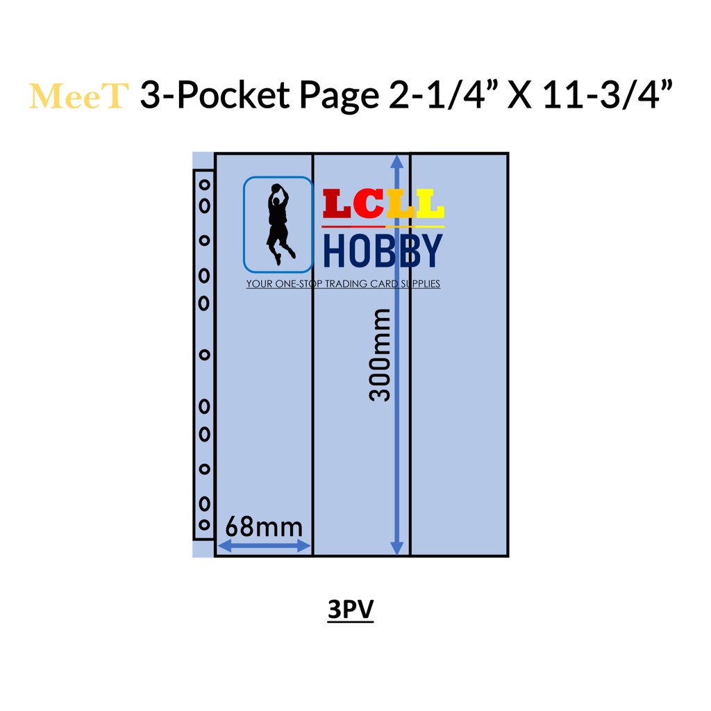 Meet 3 Pocket Transparent Vertical Pages With Vertical 2 1 2 X 11 3 4 Pockets Shopee Malaysia