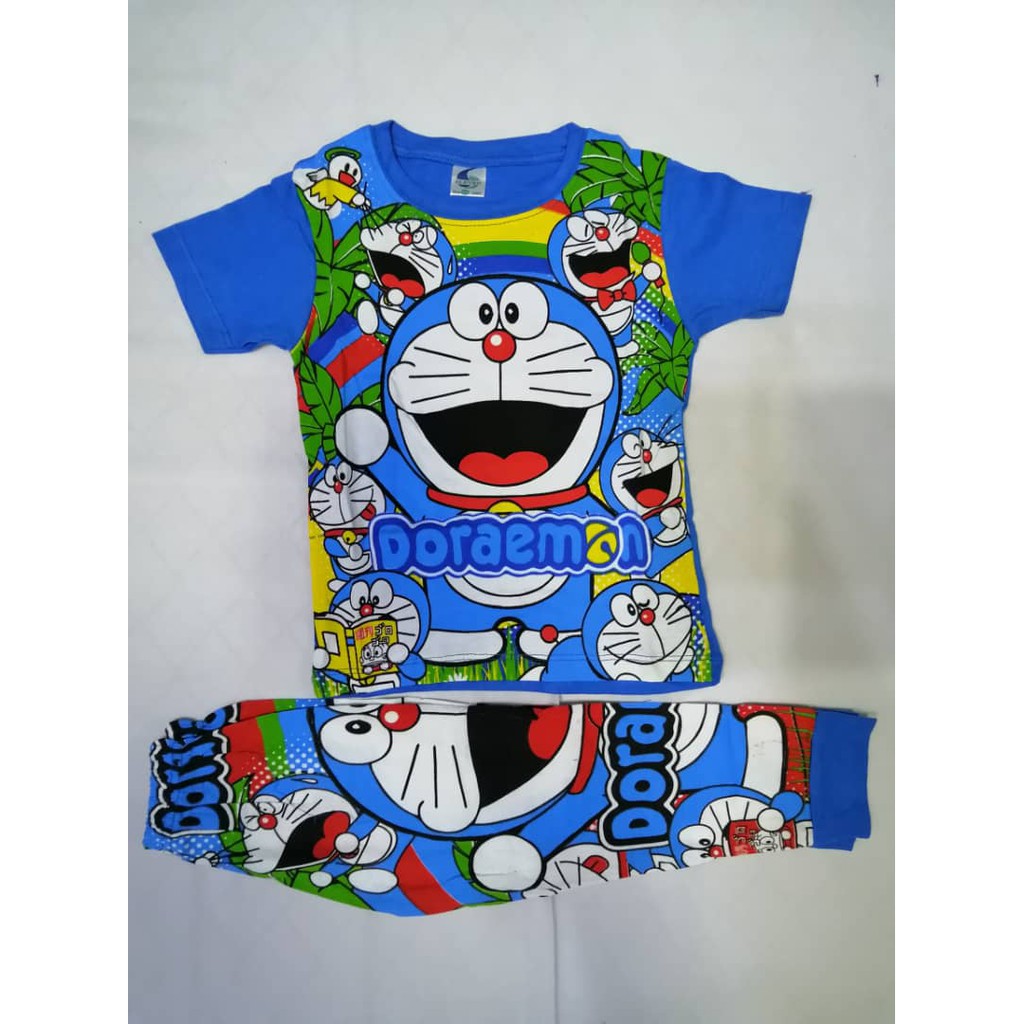 Doraemon Set Pyjamas Full Cotton Short Sleeves for Boys and Girls [Size ...