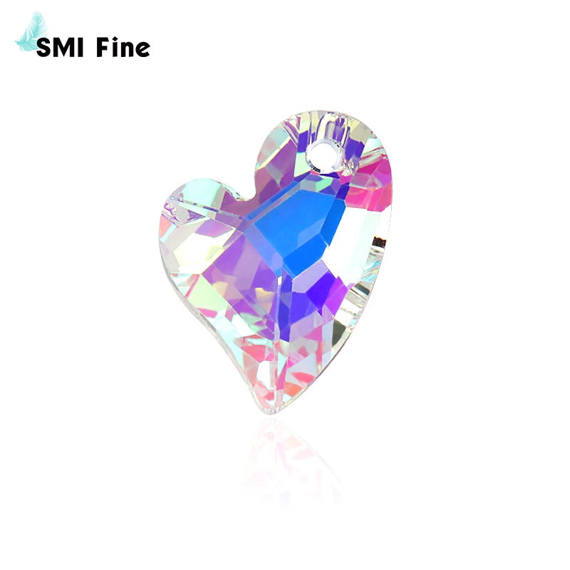 17mm 12pcs/pack crystal charms Devoted 2 U Heart Pendant 6261 glass heart shape beads rhinestone gem for Necklaces Earrings DIY