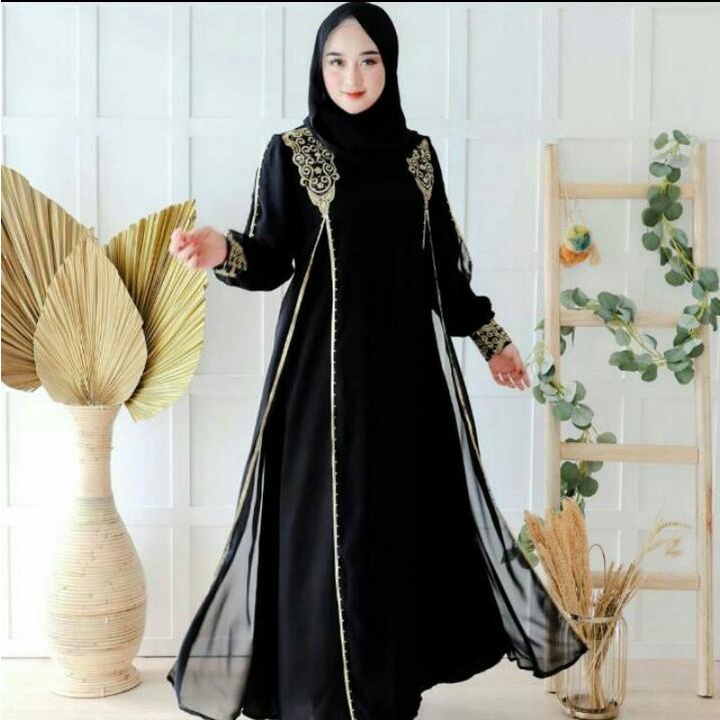 New Abaya Robe Maxi Dress Saudi Arabic Embroidery Zephy Turkish Umrah ...