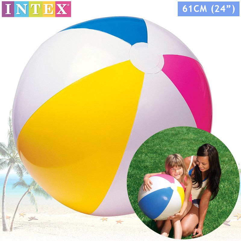 Vintage Intex The Wet Set 20" White Multicolor Glossy Panel Beach Ball 59020 H1 for sale online 