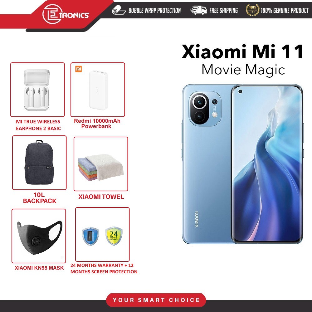 Xiaomi Mi 11 5G ( 8GB+256GB ) Exclusive Xiaomi Bundle Freebies
