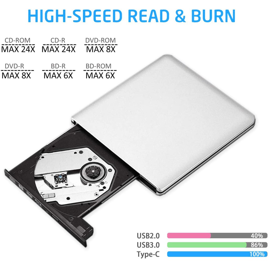 Blu Ray External Aluminum Usb C Usb 3 0 3d Blu Ray Burner Dvd Cd Writer Drive Shopee Malaysia