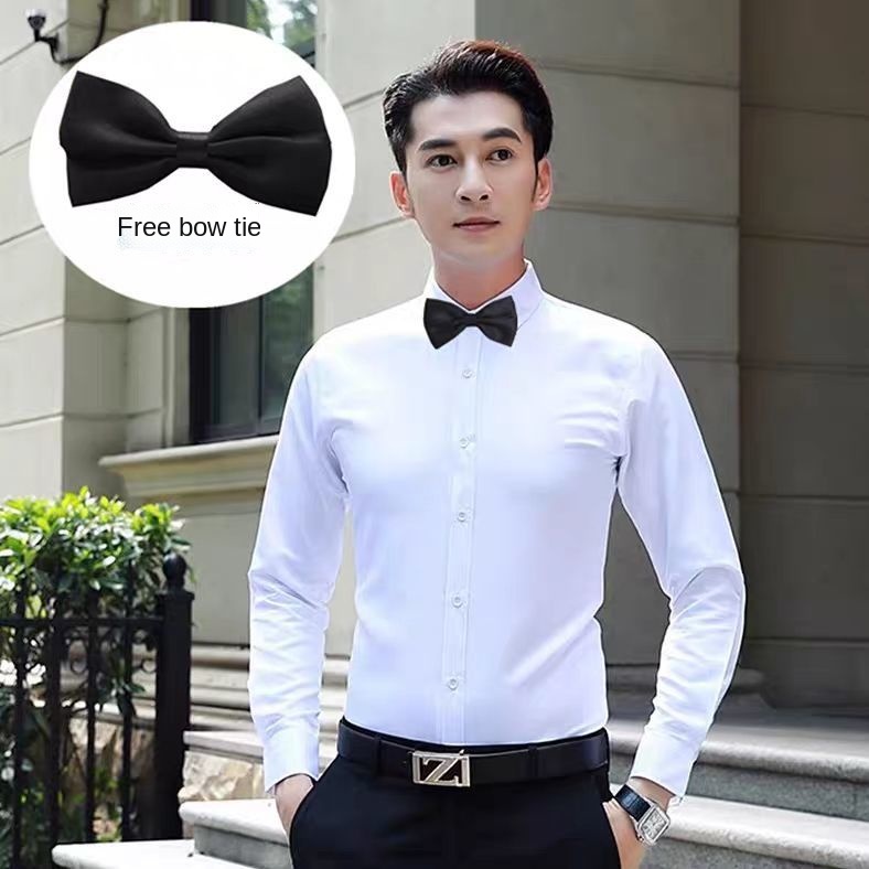 【Ready Stock】Saman rejimen abang lelaki terbaik baju lengan panjang putih kahwin umur musim merah jambu pengantin pengantin/Brother regimental suits best man suit long sleeve shirt white dress married age season pink groom wedding