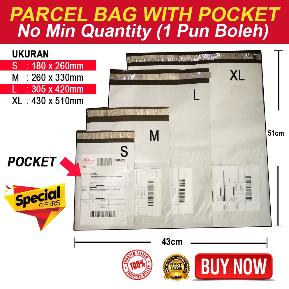  1pcs Courier Bag Pocket Flyers Courier Plastic Kurier Parcel Bag 
