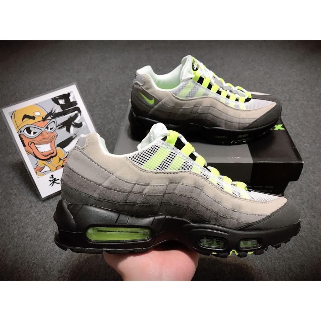 Nike Air Max 95 Og Fluorescent Yellow Gray Black Gradient 3m Reflective Air Cush Shopee Malaysia