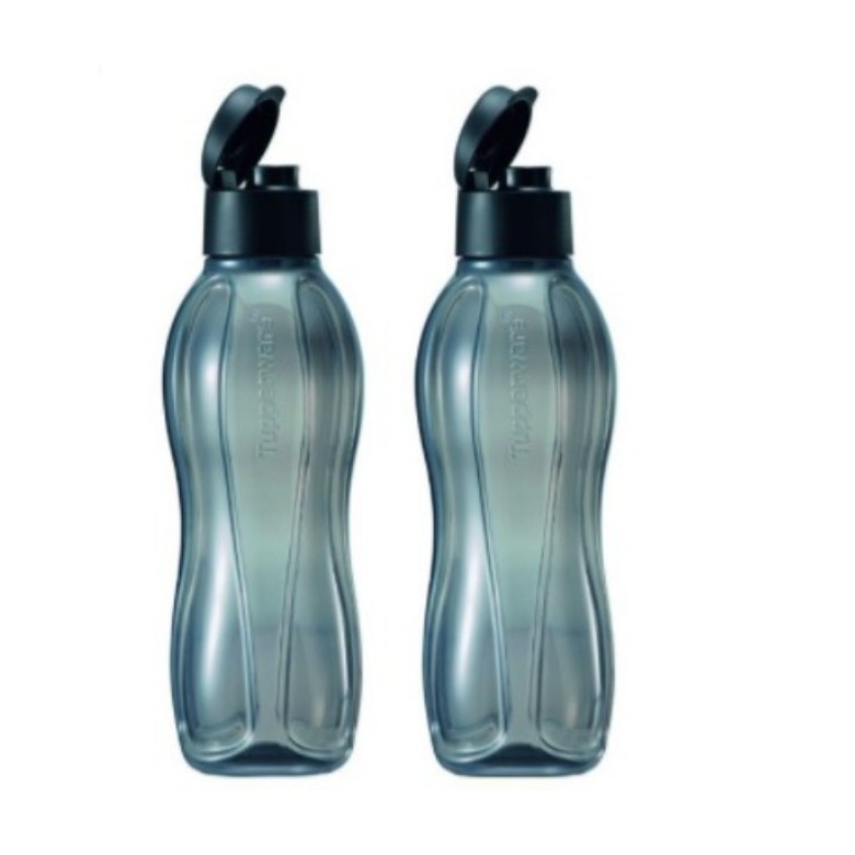 Tupperware Eco Bottle Flip Top 1L - Black x 2 pc