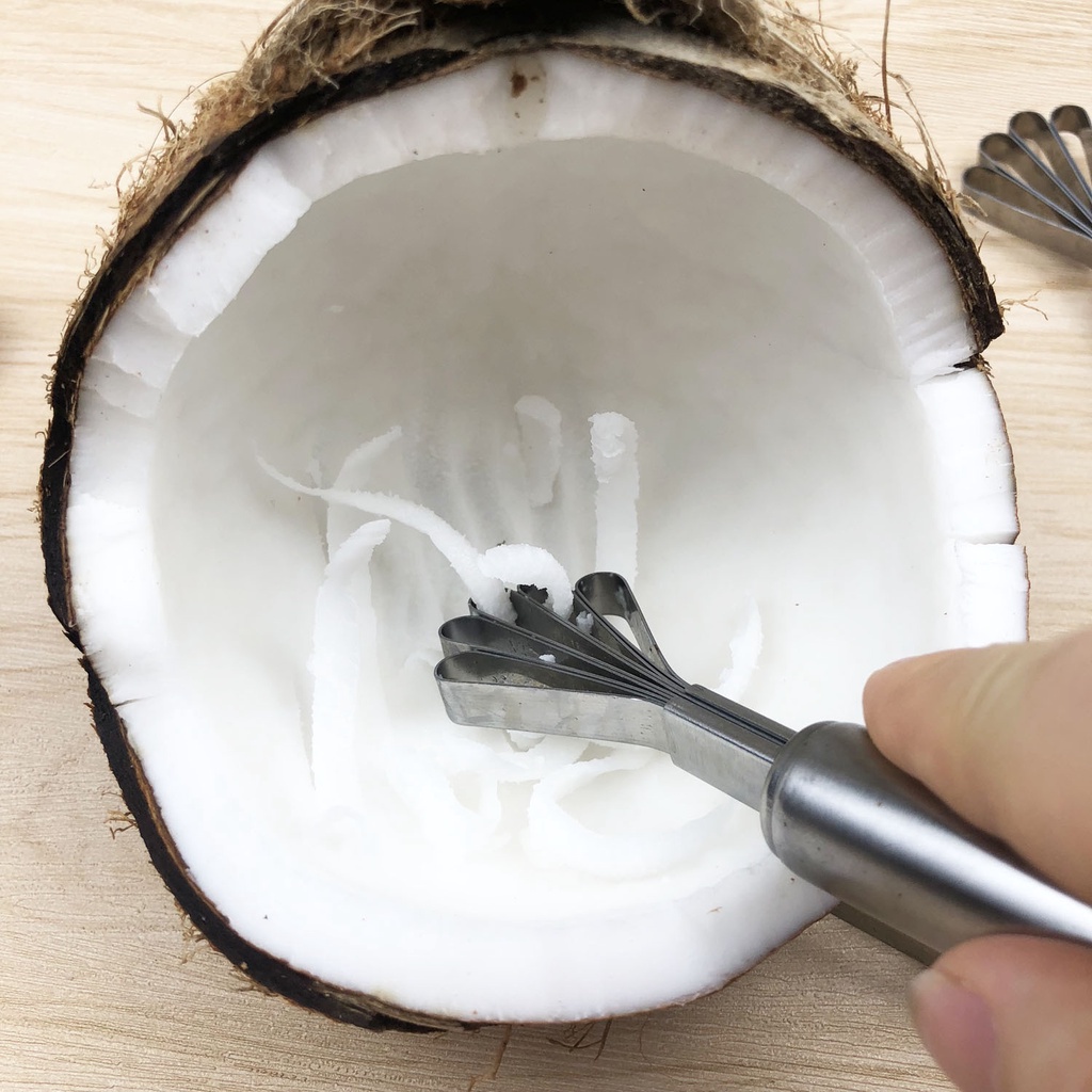 Coconut Scraper, Coconut Meat Removal Knife Stainless Steel Coconut Grater Slicer, Multi-Purpose Stainless Steel Planer (Pengikis Kelapa, Pisau Pembuang Daging Keluli Tahan Karat Pemarut Kelapa, Pengiris Keluli Tahan Karat Serbaguna)