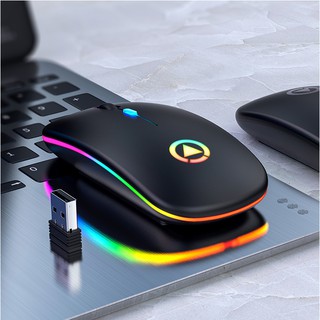 [Ready Stock] Rechargeable Mouse Wireless Silent LED Backlit Mice USB  Gaming Mouse PC Laptop Computer Mouse