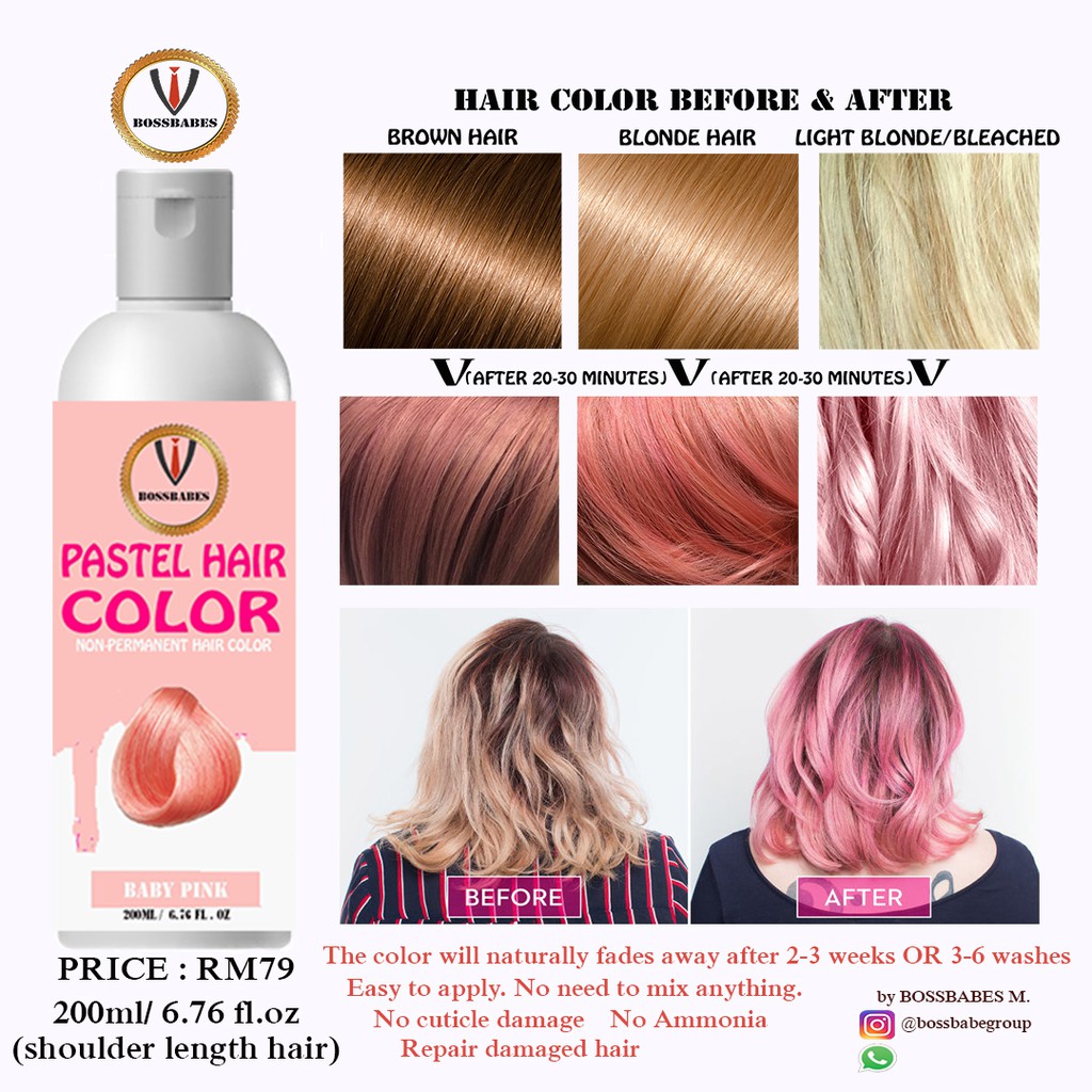 Pastel Hair Color 200ml Semi Permanent Hair Dye No Need To Mix
