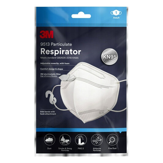 3M Mask - 9513 KN95 - All New Respirator Mask (1pc/pack) or (3pcs/pack) -  No need Double Mask | Shopee Malaysia