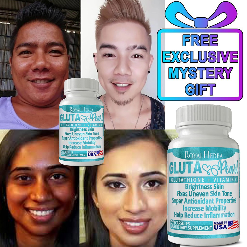 ORIGINAL Gluta Pearl Glutathione Vitamin C Maximum Strength Skin Whitening Pills 60 Capsules Halal (Face, Body)