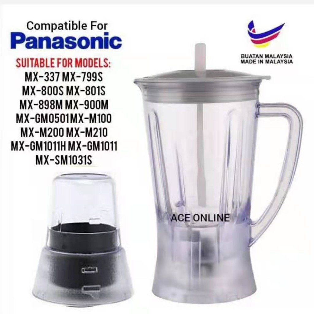 PANASONIC Blender Big Jug And Dry Mill (1 Set 2Unit) With Safety lock SUITABLE FOR MX-GM1101H MX-GM1101 МX-SM1031S MX-M1