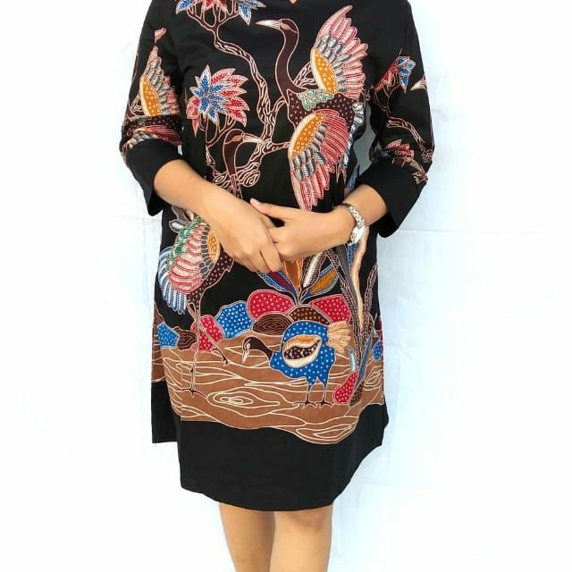 DRESS BATIK  MOTIF  BURUNG  BANGAU Shopee Malaysia