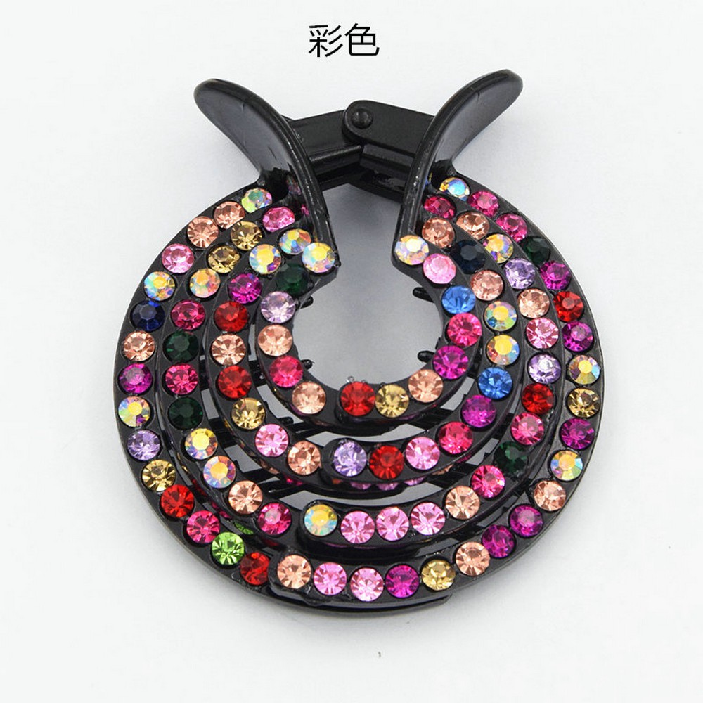 Fashion Ladies Hair Clips Pins Nest Crystal Hairpin Ponytail Hair
