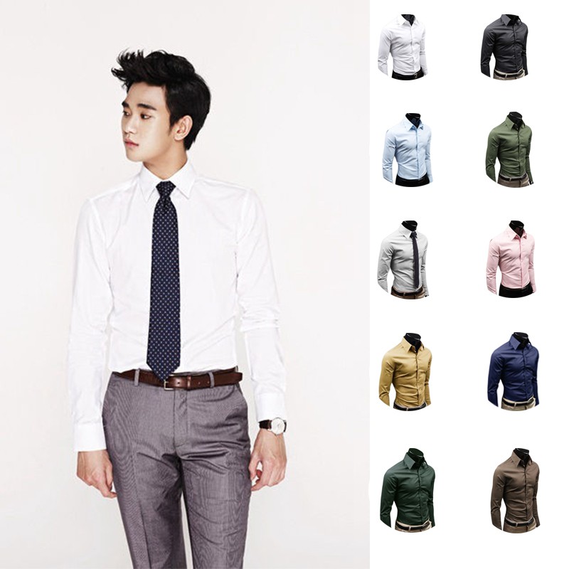 slim fit business shirts