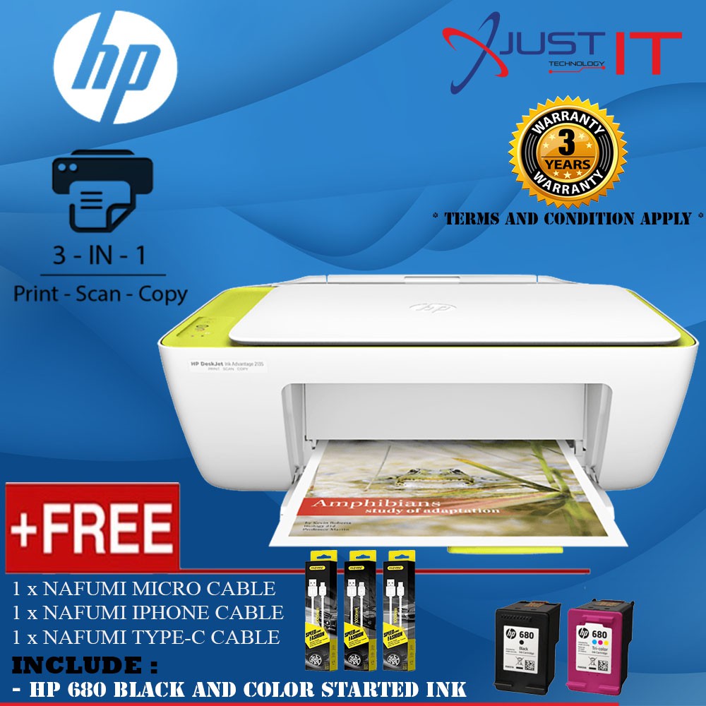  HP DESKJET INK ADVANTAGE 2135 ALL IN ONE PRINTER FREE 