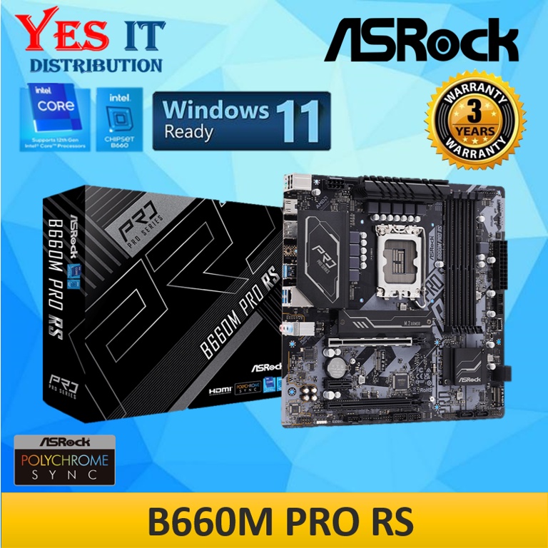 ASRock B660M Pro RS DDR4 LGA 1700 Micro-ATX Motherboard + INTEL