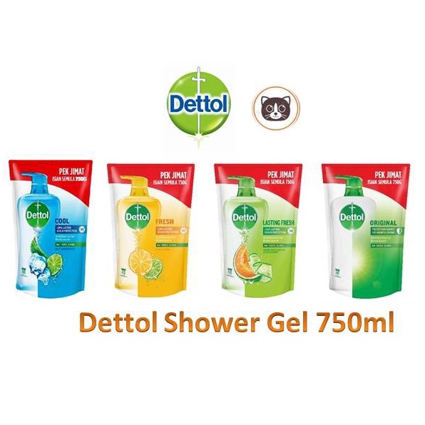 Dettol Shower Gel Refill Pack 750ml Shopee Malaysia