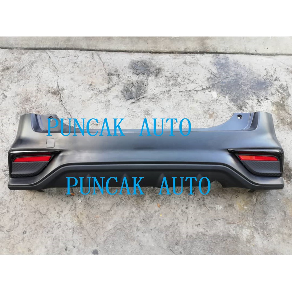 PERODUA ALZA 2018 REAR BUMPER / BUMPER BELAKANG SET (BUMPER+BUMPER COVER+REFLECTOR) Shopee