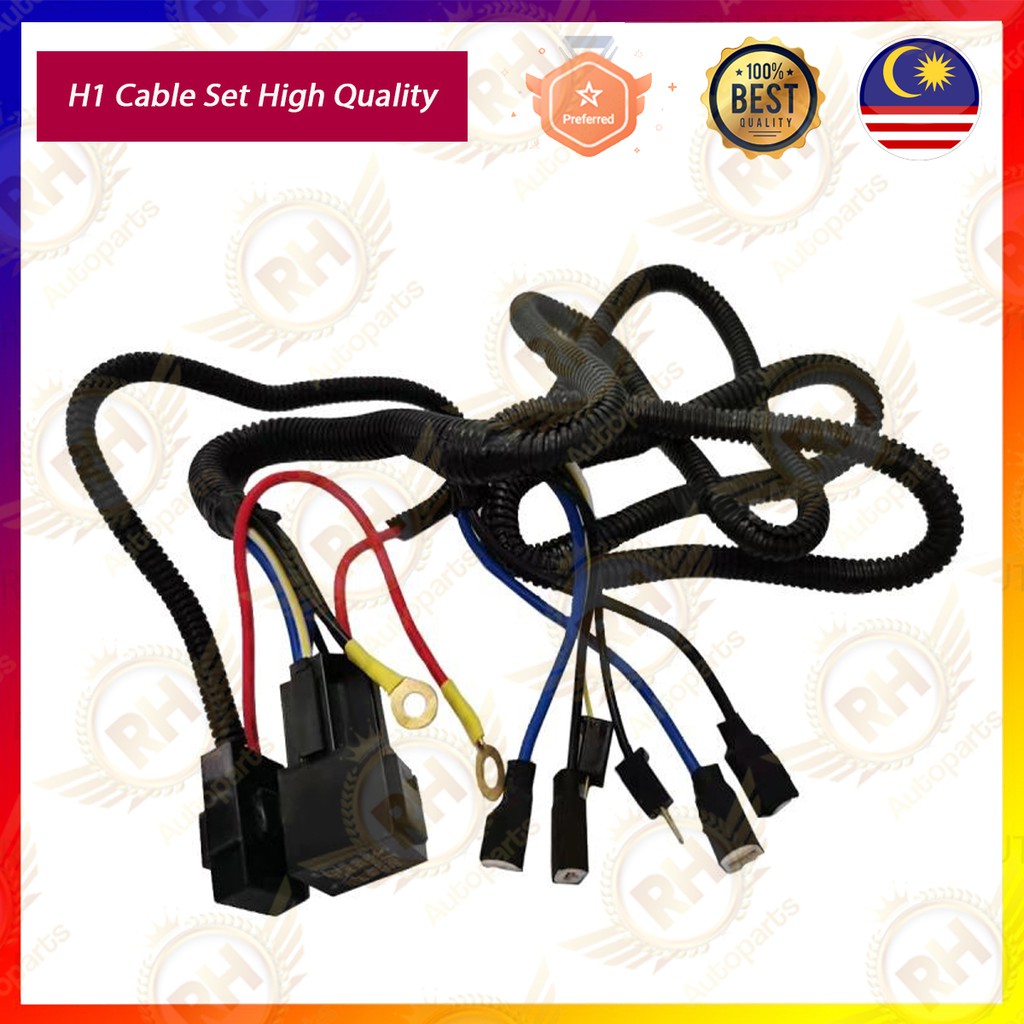 H1 Cable Set UNIVERSAL WIRA WAJA VIOS CITY FOG LAMP HEAD LAMP SOCKET