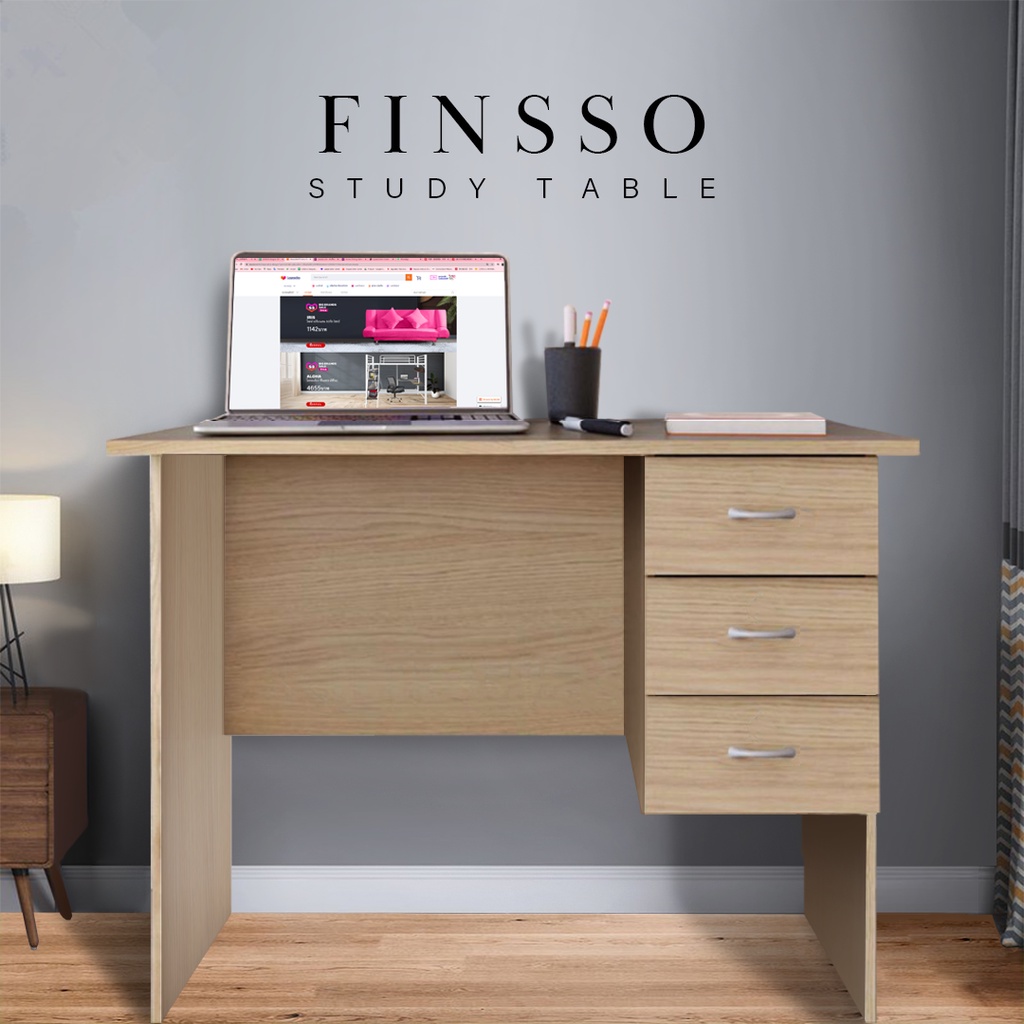 FINSSO: Writing Table 3.9ft (L:120cm) Office desk Study Desk with 1 DRAWER