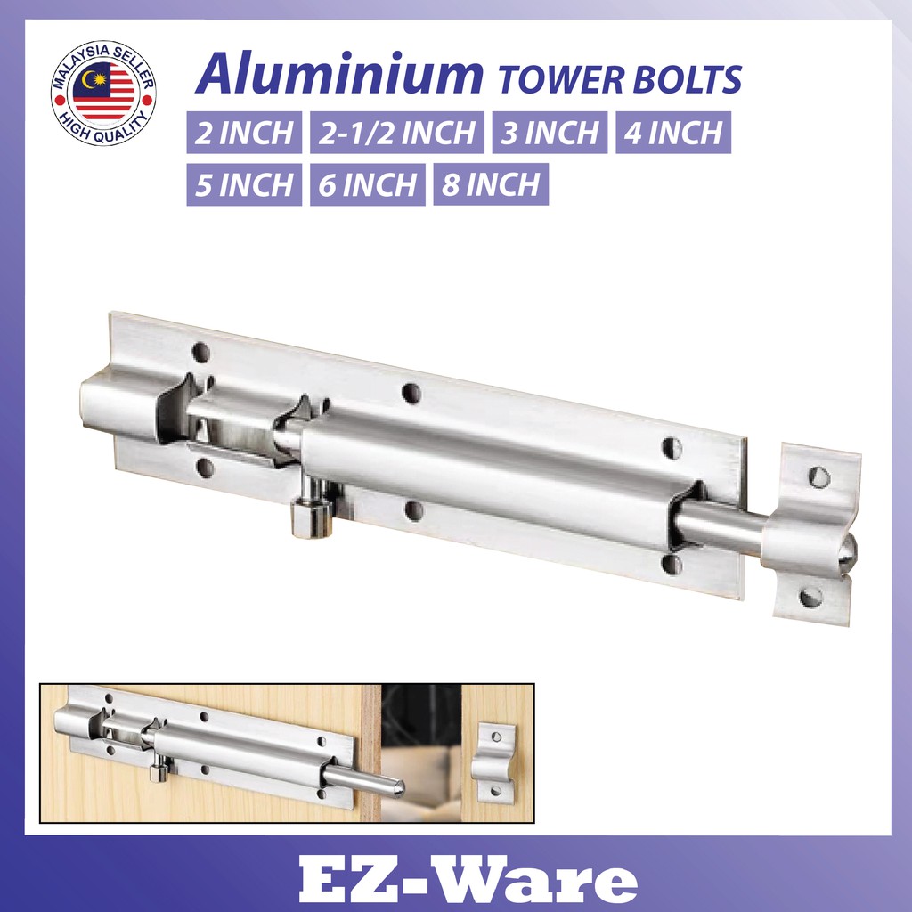 Aluminium Latch Barrel Bolt / Slak Selak Pimtu Kunci Pintu / Aluminium ...